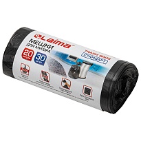 Мешки для мусора 20 л, черные, в рулоне 30 шт., ПНД, 8 мкм, 500х450 мм, LAIMA, 601376 в Муроме