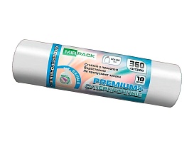 Мешки для мусора 360 л, белые, в рулоне 10 шт., ПВД 65 мкм, 1400х1000 мм, PREMIUM+, 3601015302 в Муроме