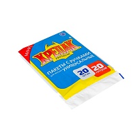 Мешки для мусора 20 л, с ручками, черные, в пачке 20 шт., ПНД, 10 мкм, 550х440 мм, Крепак, 4607075710085 в Муроме