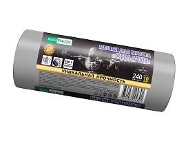 Мешки для мусора 240 л, ароматизированные, серые, в рулоне 10 шт., ПВД 40 мкм, 1500х1100 мм, СИЛАЧИ, sil240111101 в Муроме