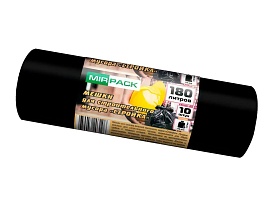 Мешки для мусора 180 л, ароматизированные, черные, в рулоне 10 шт., ПВД, 70 мкм, 1100х930 мм, СТРОЙКА, S18010110 в Муроме