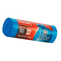 Мешки для мусора 160 л, синие, в рулоне 10 шт., ПВД, 21 мкм, 1200х870 мм, PACLAN Big&Strong, 604075 в Муроме