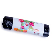 Мешки для мусора 60 л, черные, в рулоне 20 шт., ПНД, 7 мкм, 700х600 мм, Концепция Быта ЭкоДом, 601349 в Муроме