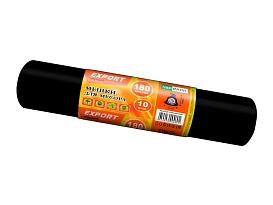 Мешки для мусора 180 л, ароматизированные, черные, в рулоне 10 шт., ПВД, 80 мкм, 1100х930 мм, EXPORT, exp18010142 в Муроме