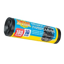 Мешки для мусора 180 л, черные, в рулоне 10 шт., ПНД, 20 мкм, 1150х800 мм, Крепак, 4607075710481 в Муроме Мешки для мусора 180 л, черные, в рулоне 10 шт., ПНД, 20 мкм, 1150х800 мм, Крепак, 4607075710481 в Муроме