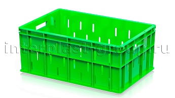 Ящик для молока, мяса, овощей и фруктов малая перфорация дно сплошное светло-зеленый в Муроме