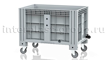 Контейнер iBox сплошной на колесах с краном серый в Муроме