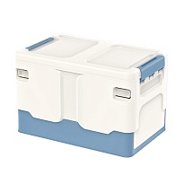 Ящик пластиковый складной белый, дно синее, 370х240х240 мм в Муроме