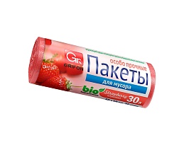 Мешки для мусора 30 л, ароматизированные, Клубника, красные, в рулоне 20 шт., ПНД, 9 мкм, 560х530 мм, GRIFON Aroma, 101-020 K в Муроме