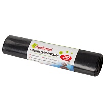 Мешки для мусора 240 л, черные, в рулоне 5 шт., ПВД 30 мкм, 1300х900 мм, Любаша, 605338 в Муроме Мешки для мусора 240 л, черные, в рулоне 5 шт., ПВД 30 мкм, 1300х900 мм, Любаша, 605338 в Муроме