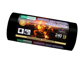 Мешки для мусора 240 л, ароматизированные, черные, в рулоне 10 шт., ПВД 40 мкм, 1500х1100 мм, СИЛАЧИ, sil24011110 в Муроме